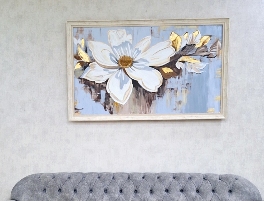 تابلو رنگ روغن ورق_طلا گل ناز